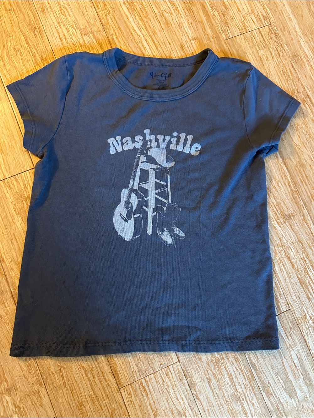 Brandy Melville John Galt Nashville Graphic baby Tee - grey